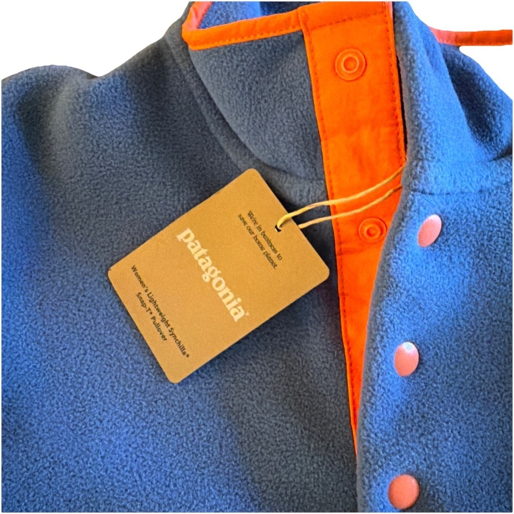Patagonia Lightweight Synchilla Snap-T Pullover Womens M Blue Purple Fleece NWT - Picture 4 of 5